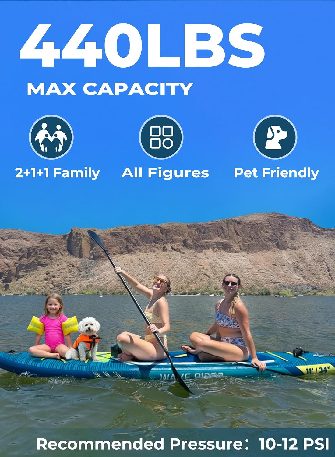 TIGERXBANG 11'6'/11'/10' Inflatable Paddle Board with Complete Accessories, Versatile Premium Paddle Boards for Adults/Youth, Stand Up Paddle Board Polar/Wave/Sunny Wave Collection