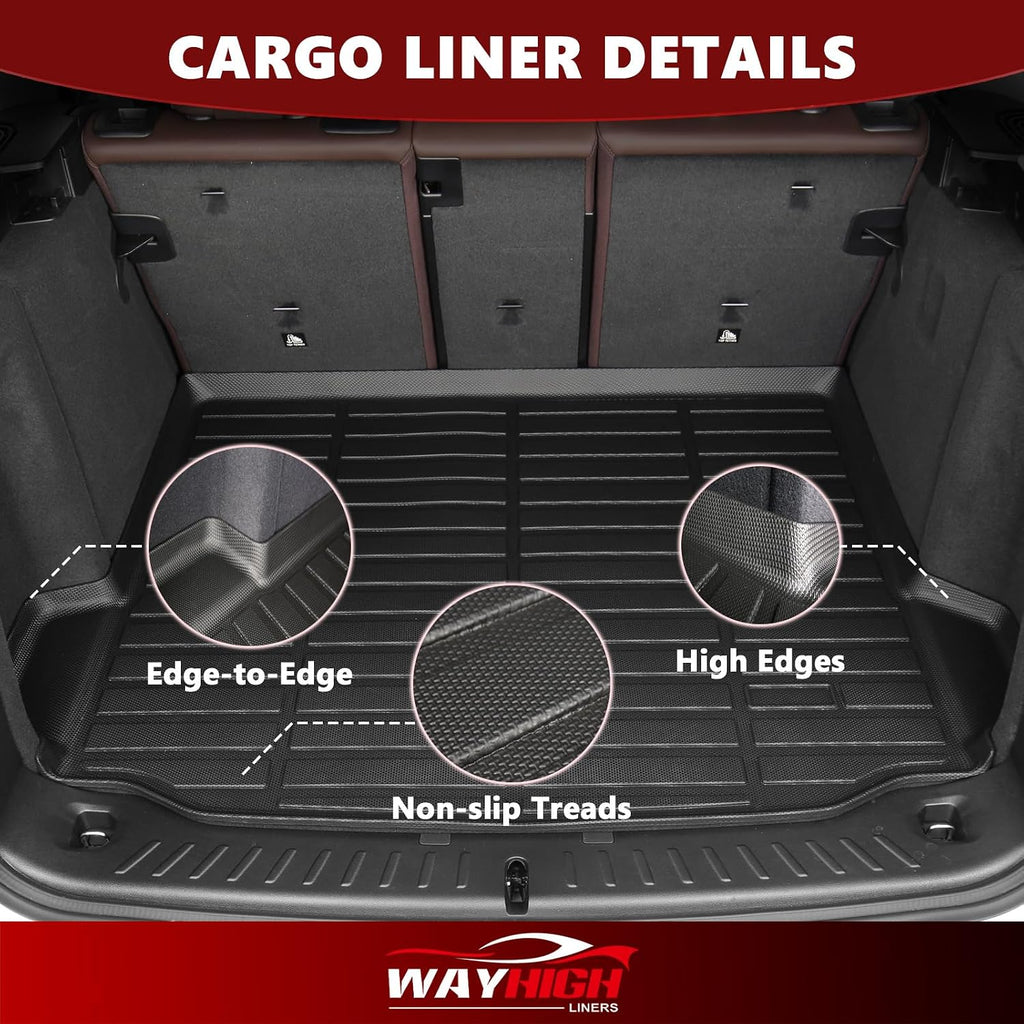 Wayhigh® Floor Mats & Cargo Liner for Kia Sportage Hybrid 2026(Only for HEV, Not for PHEV) All Weather TPE Car Mats Waterproof Heavy Duty Floor Liners Custom Fit for Sportage Hybrid 2026 - Black