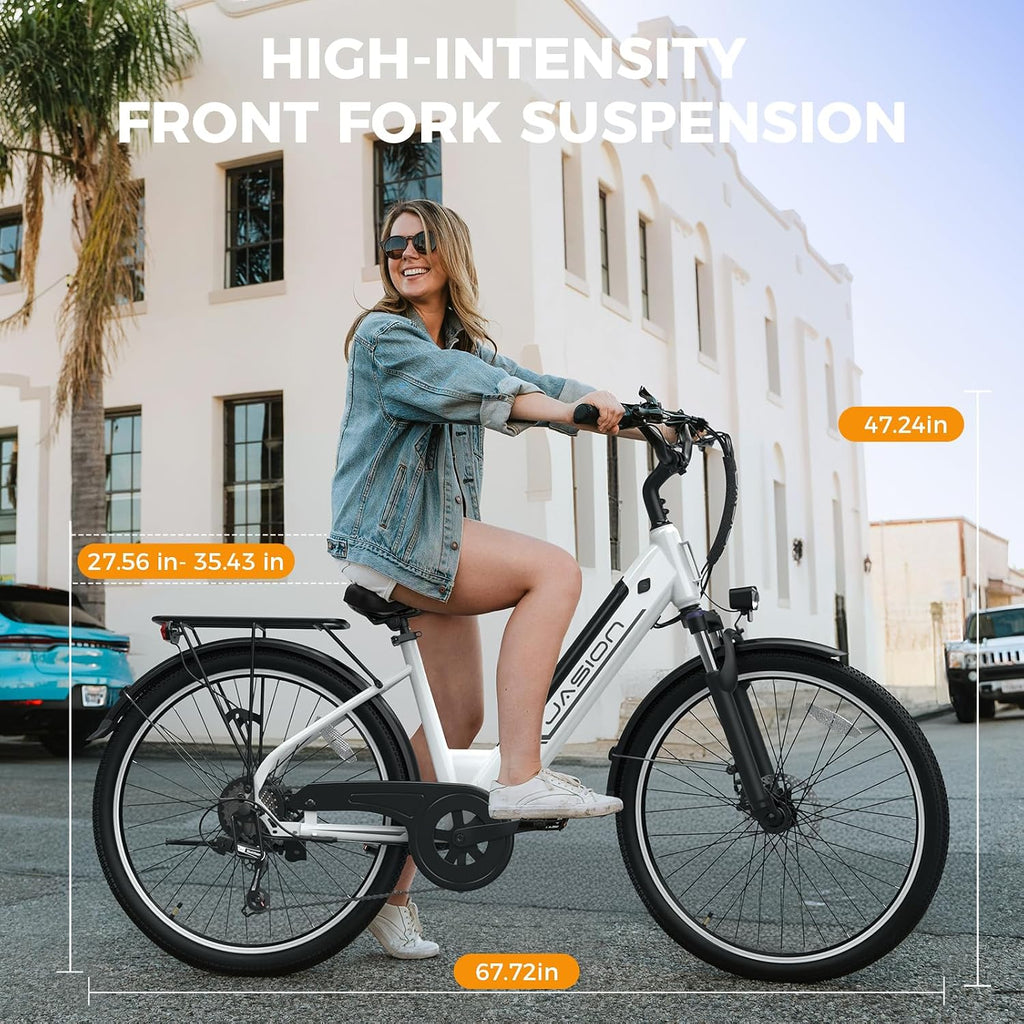 Jasion Roamer/ST/Pro Electric Bike for Adults, 26' Commuter Ebike 1200W 528WH Removable Battery, 28MPH 40-62miles,Electric Bicycles for Women/Man,UL2849 Certified