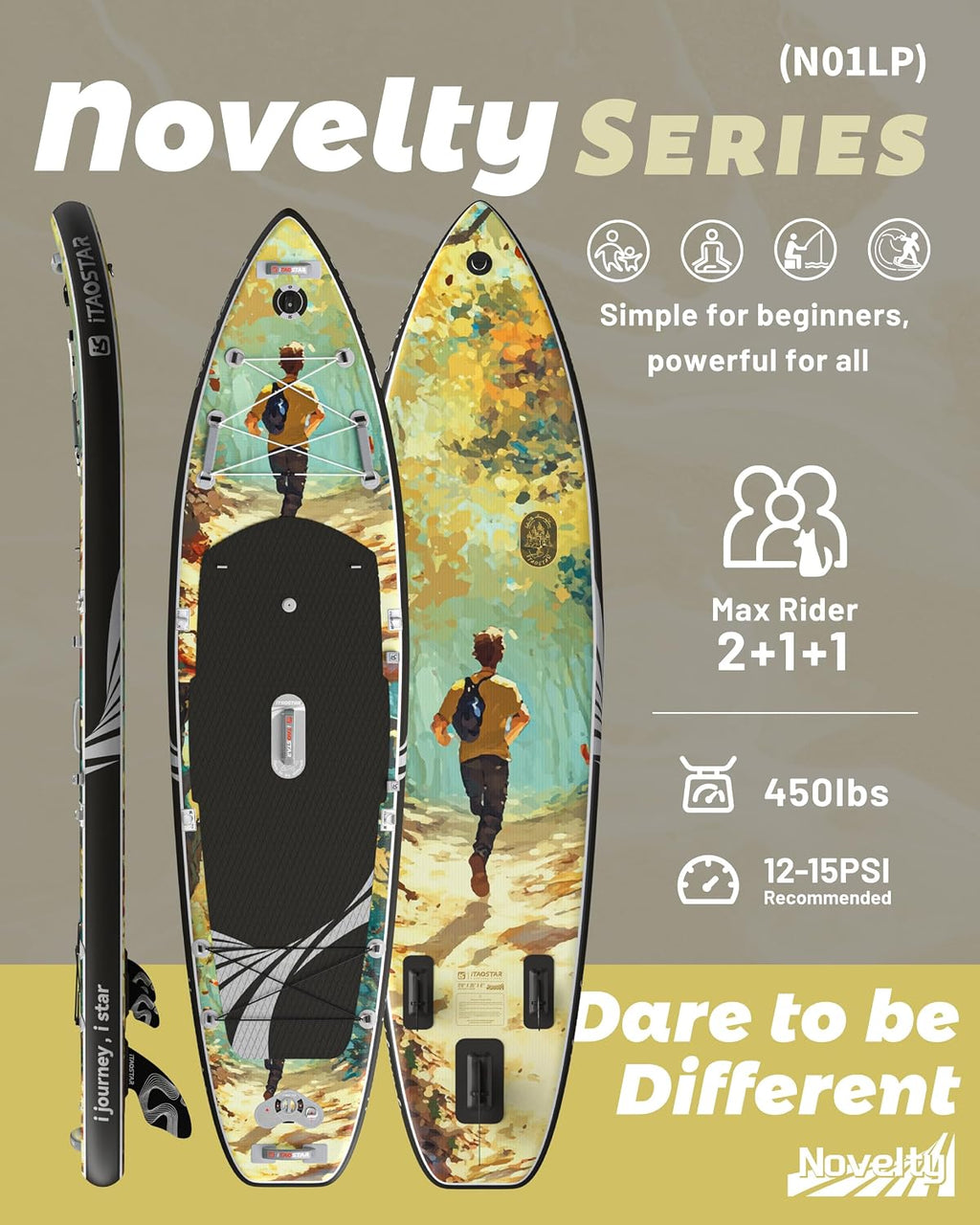 iTAOSTAR Novelty 11'6' x 35' Inflatable Stand Up Paddle Board with Seat- Stable SUP Board for Adults - Portable Paddleboard for Yoga, Surfing, Fishing - Includes Full Accessories Kit