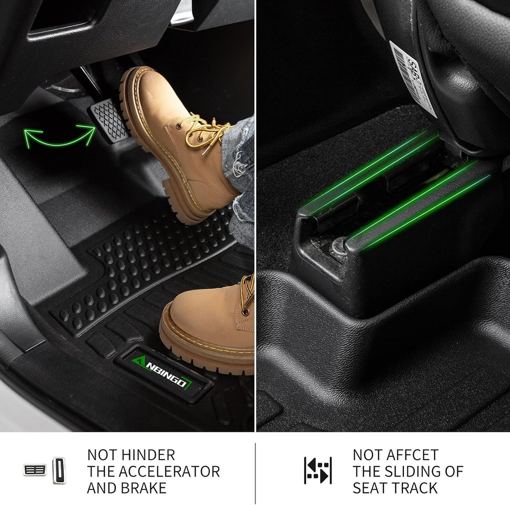 ANBINGO® Floor Mats for BMW X7 2019-2026 (Only 6 Seats), xDrive40i / xDrive50i / M50i / M60i / Base/Alpina XB7, All Weather TPE Floor Liners / 1st & 2nd & 3rd Row Custom Mat Accessories - Black