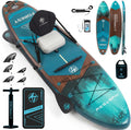 12'x36 Inflatable Paddle Board, 500lbs Extra Wide Stand Up Paddleboard for Adults with Premium SUP Accessories Kit & Backpack, Blow Up Kayak Non-Slip Stable Deck Boat for Yoga Fishing Surf