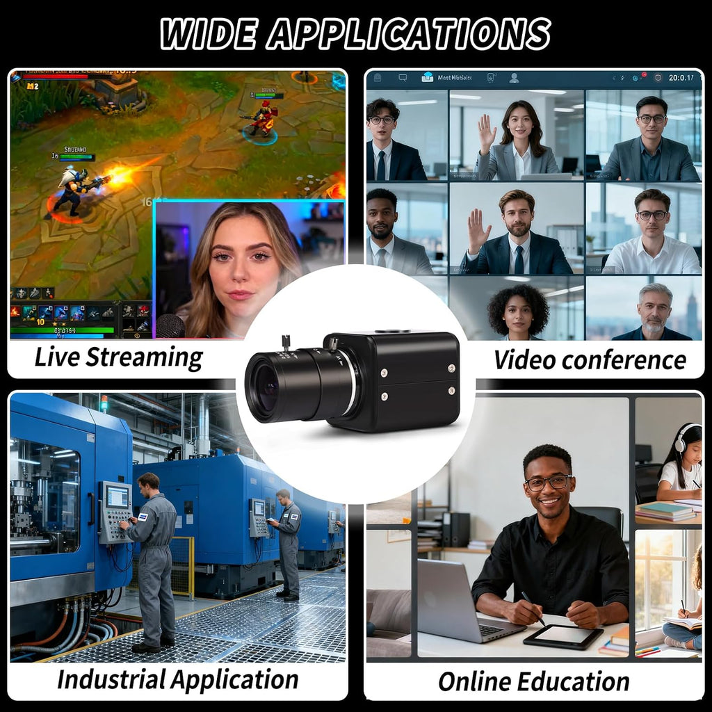 MOKOSE HDMI Camera,1080P HD Digital Security Camera, Industry Digital C-Mount Camera with 2.8-12mm Varifocal HD Lens, OSD Menu