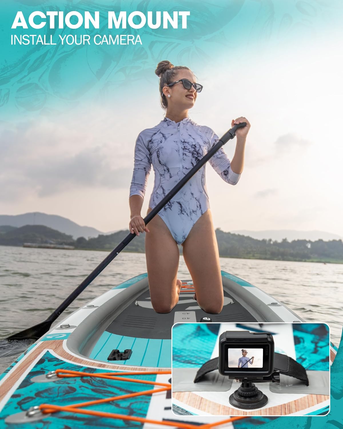 CETANA 11'6×35' Extra Wide Stand Up Paddle Board for Adults & Youth, 400lb Capacity Inflatable Paddle Board, Sup for 2+1 Person with Removable US Fin, 100L Backpack, Floating Paddle, Safety Leash