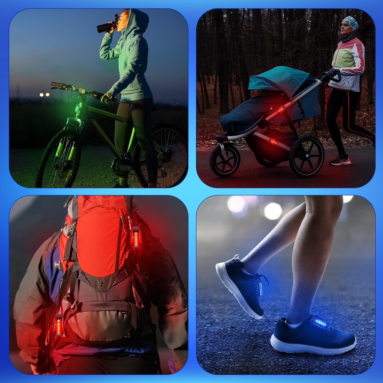 Copkim 30/60/100 Pcs LED Running Light Nighttime High Visibility Accessories Safety Clip on Flashing Strobe Light for Runner, Dog, Bike,Bicycle Tail Helmet Reflective Lamp