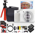 Panasonic TZ99 / ZS99 Point and Shoot Compact Travel Digital Camera (White) (DC-TZ99E-S) + Photo Software + 2 x 64GB Card + DMW-BLG10 Battery + Camera Bag + Flexible Tripod + USB-C Cable + More