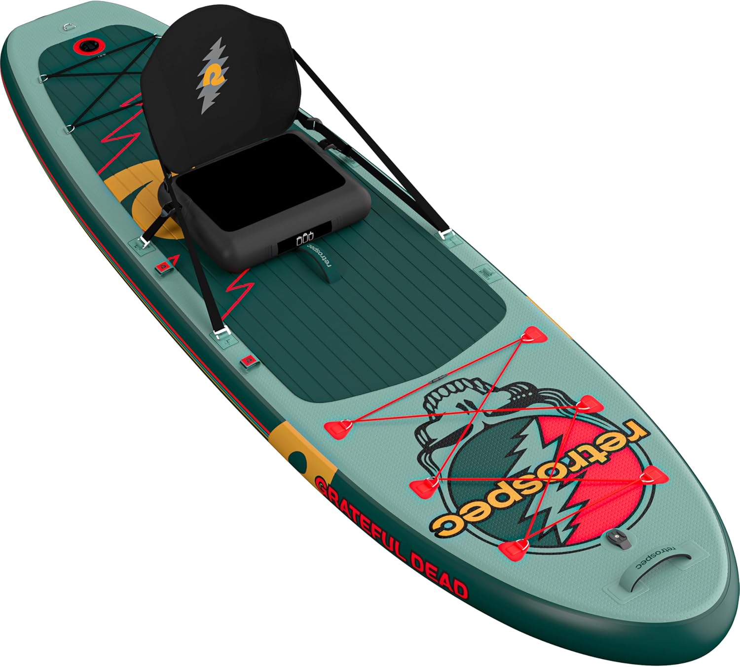 Retrospec Weekender Plus 10' Inflatable Stand Up Paddleboard Double Layer PVC iSUP Bundle w/Carrying case, 3 Piece Adjustable Aluminum Paddle, 3 Removable fins, Pump, and Cell Phone case