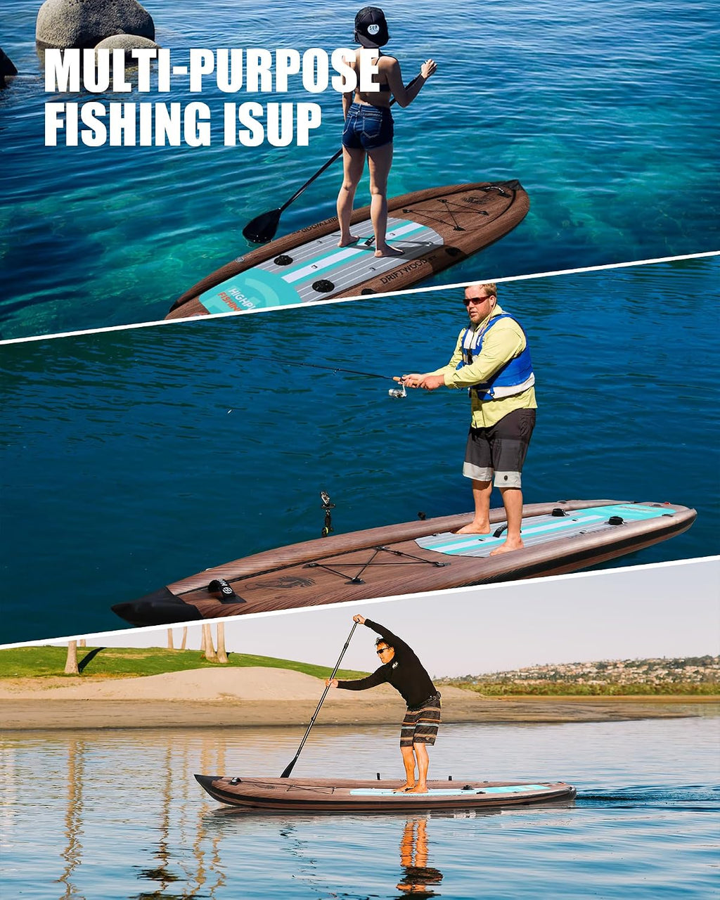 Inflatable Stand Up Paddle Board for Youth and Adults – Wide Sup with Premium Accessories, Blow Up Paddleboard for Surfing, Fishing, Yoga & More