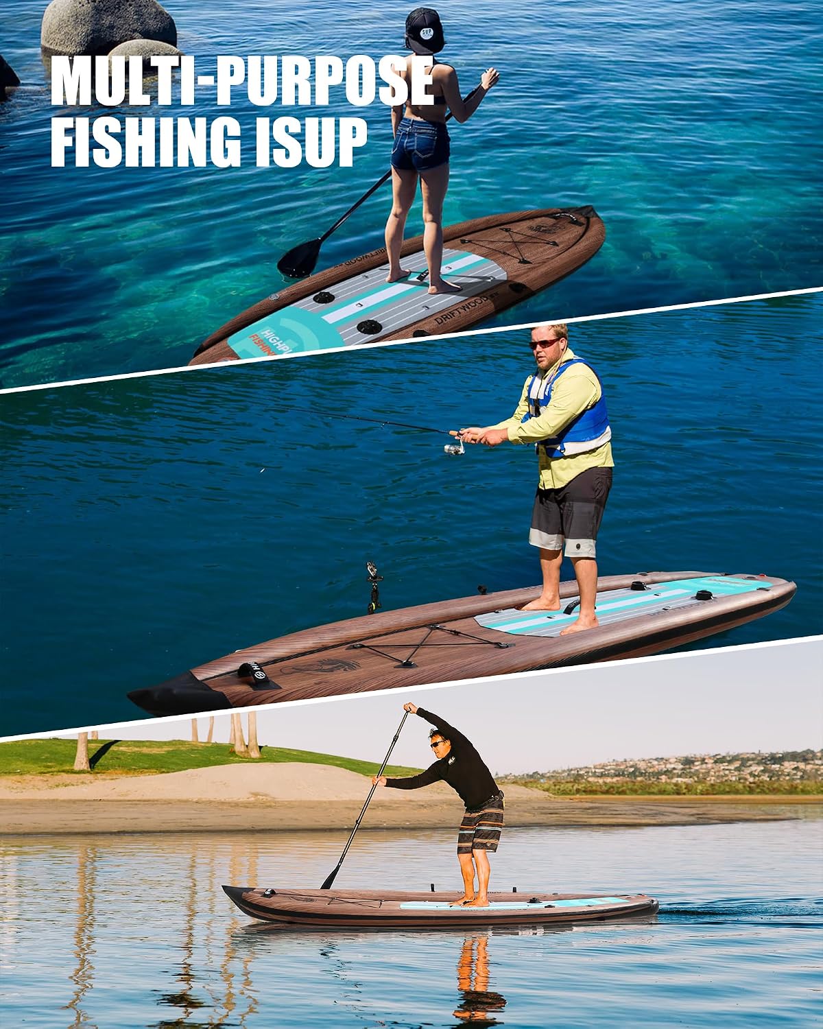 Inflatable Stand Up Paddle Board for Youth and Adults – Wide Sup with Premium Accessories, Blow Up Paddleboard for Surfing, Fishing, Yoga & More
