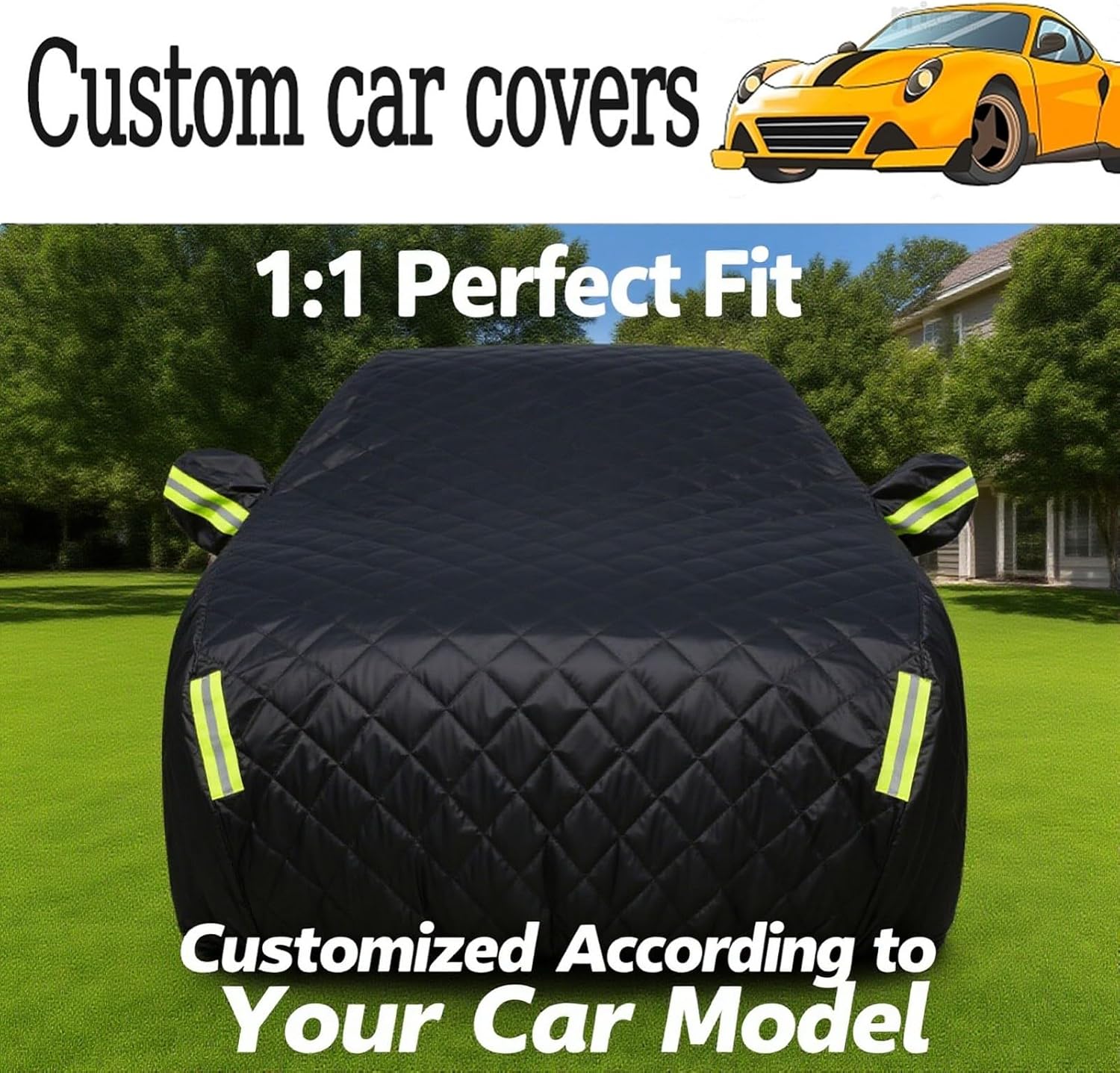 Winter Heavy Duty Car Cover for VW Golf Cabrio MK1 1979-94– 5-Layer Waterproof All-Weather Car Cover for Hail Protection Snowproof, Windproof, UV & Sun Protection