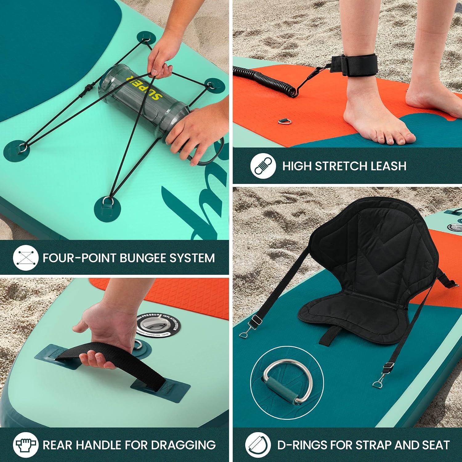 Inflatable Stand Up Paddle Board Includes Paddle, Dual Action Pump, and Accessories 11ft Lightweight iSUP, 33'*6' Wide Stable Design, Anti-Slip EVA Deck, Paddle Board for Adults