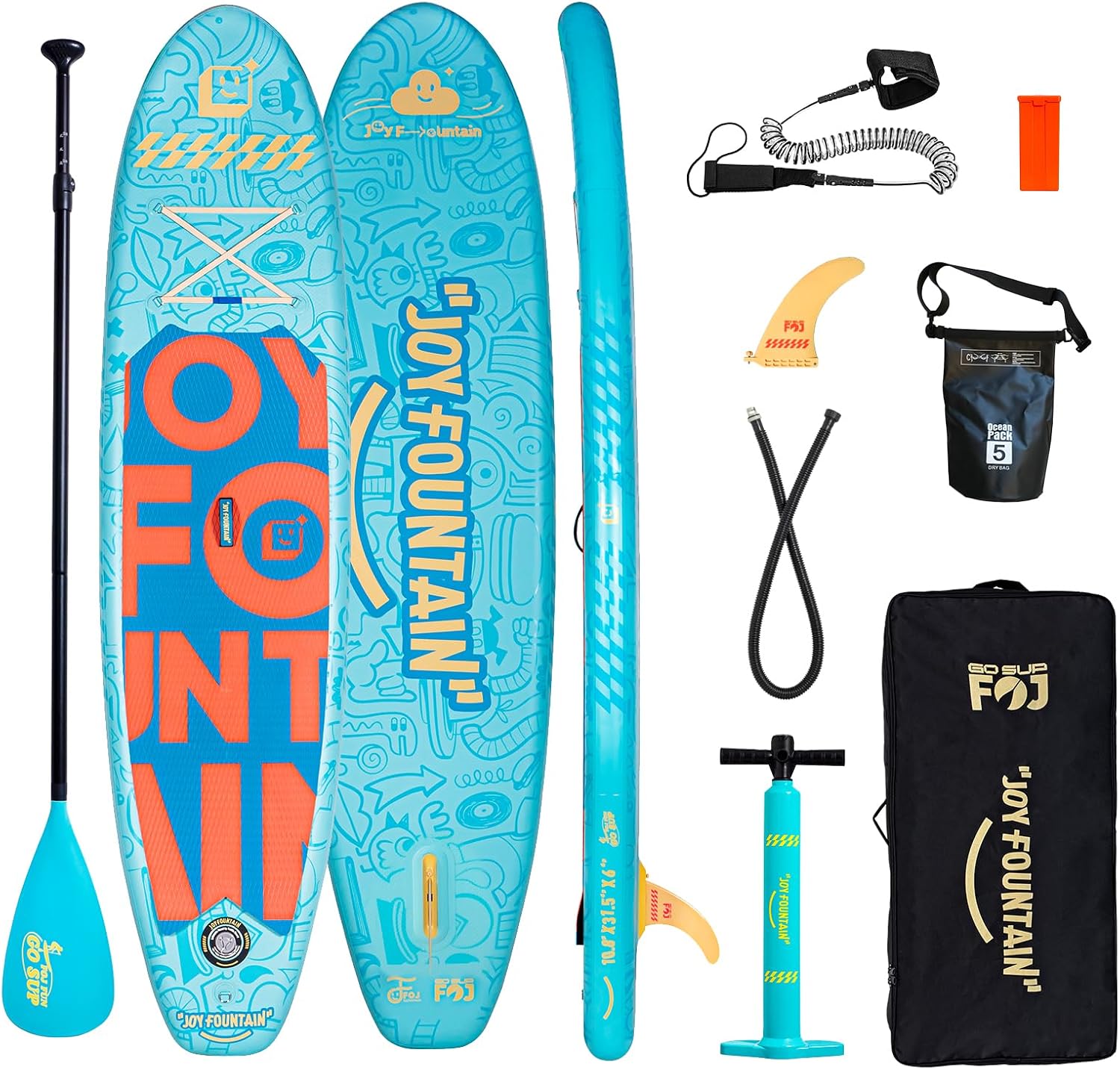 Inflatable Paddle Board,10.8'x31.5'x6' Stand Up Paddle Boards,Premium SUP Board Paddle with Removable Fin, Floating Paddle, Hand Pump, Waterproof Bag for Adults & Youth
