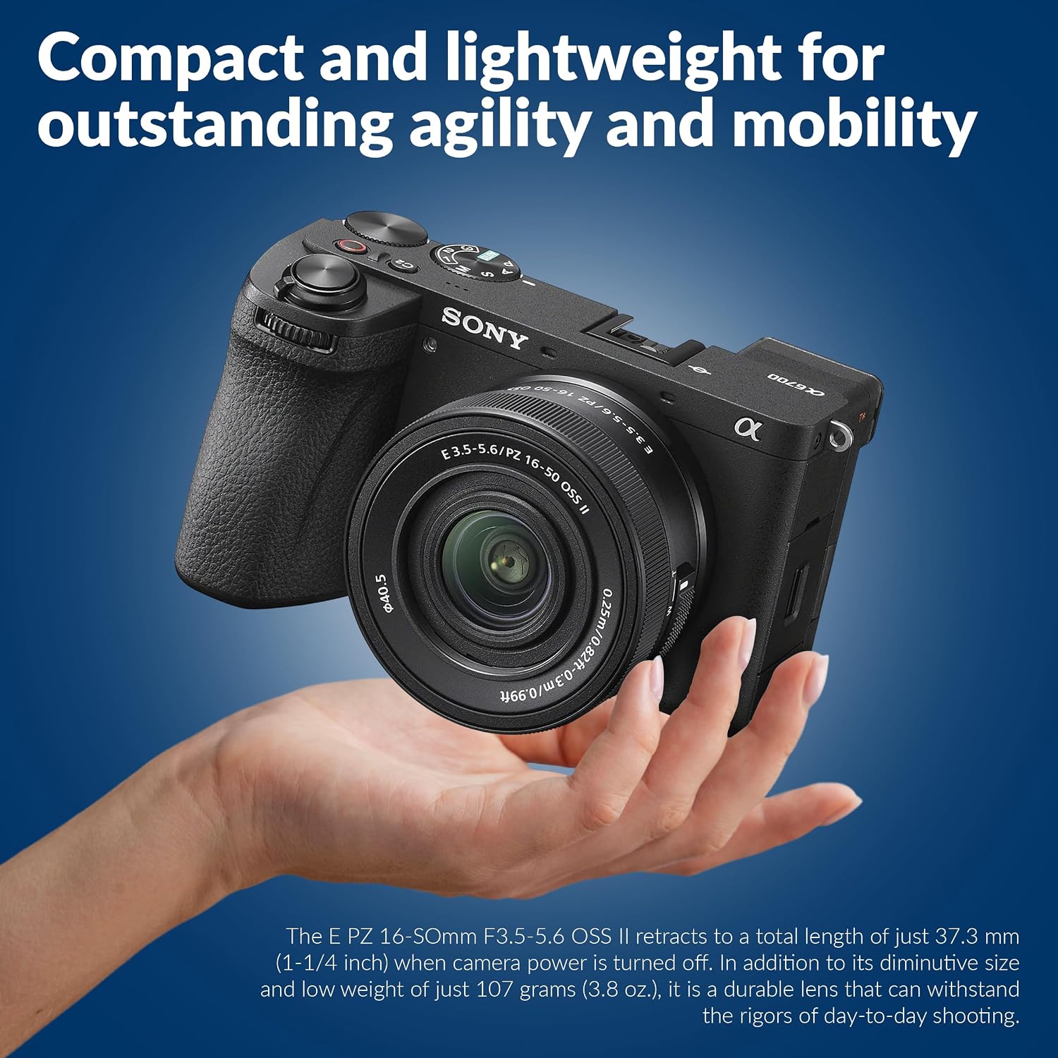 Sony Alpha a6700 APS-C Mirrorless Camera with E PZ 16-50mm f/3.5-5.6 OSS II Lens, Bundle with 128GB SD Card, Extra Battery, Shoulder Bag, Card Reader, Charger, Sony 1 Year Limited Warranty