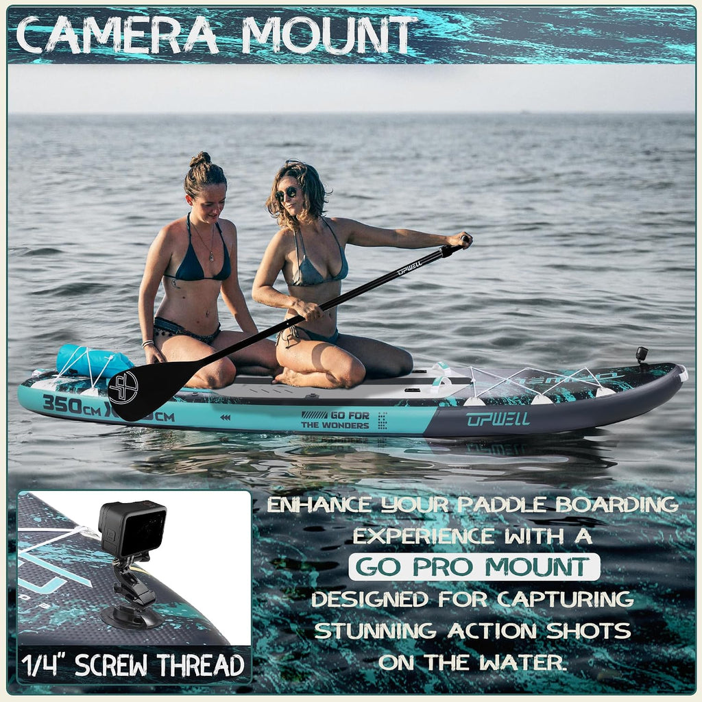 UPWELL 10'6'/11'/11'6' Inflatable Paddle Board, Stand Up Paddlboard for Youth & Adults, Stable Design, Premium SUP Accessories, Backpack, Leash, Hand Pump, Fins