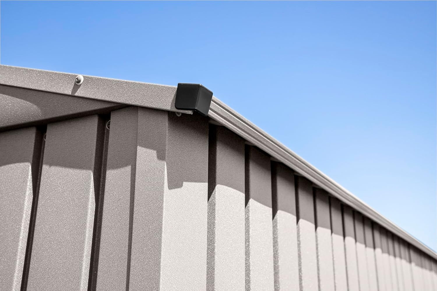 Arrow Shed Elite 14' x 16' Tall Outdoor Steel Storage Shed with High Gable and Lockable Doors Storage Building, Cool Grey
