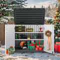 YITAHOME Outdoor Resin Storage Sheds with X-Shaped Lockable Door, 39 in Height Lockable Waterproof Horizontal Shed w/o Shelf, Easy to Assemble Shed Storage for Garden Tools, Light Gray