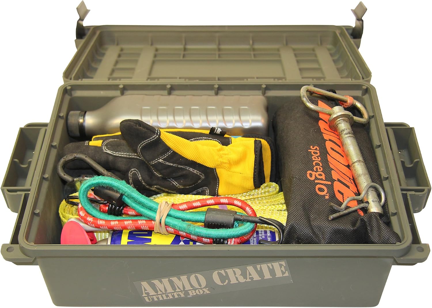 MTM ACR4-18 Ammo Crate Utility Box-Carry up to 65lbs of gear-Stackable design,double padlock for security - Water-resistant O-ring seal - Army Green,(Pack of 4)