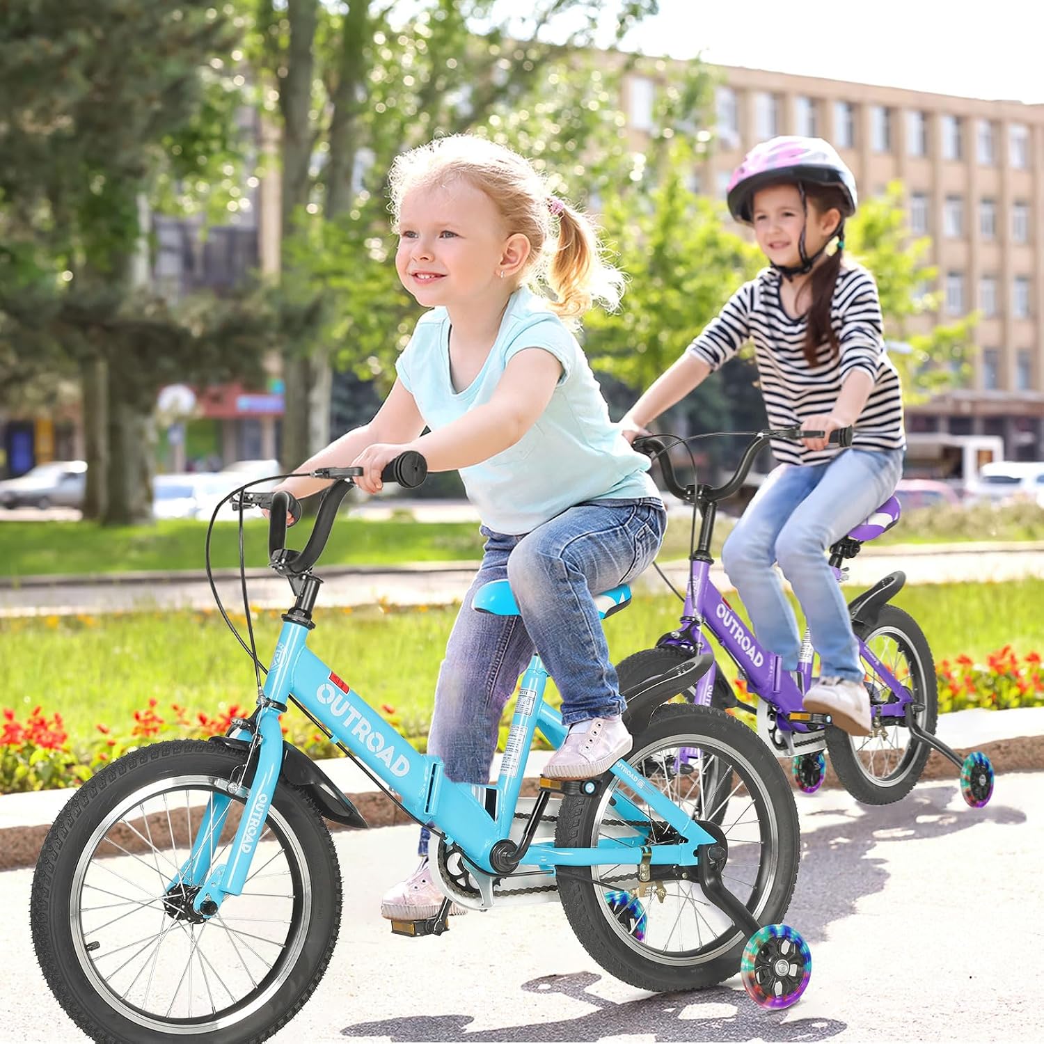 Betterland Folding Kids Bike,14/16/18 Inch Children Bicycle with Training Wheels and Dual Handbrakes Toddler Sport Bicycle for 3-9 Years Old Boys and Girls