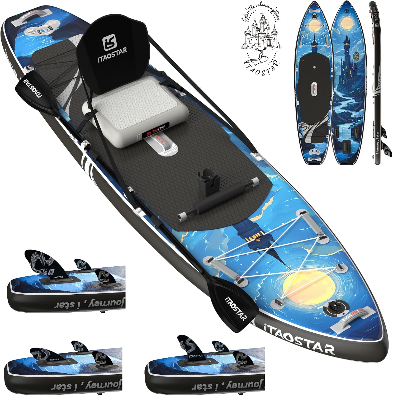 iTAOSTAR Novelty 11'6' x 35' Inflatable Stand Up Paddle Board with Seat- Stable SUP Board for Adults - Portable Paddleboard for Yoga, Surfing, Fishing - Includes Full Accessories Kit