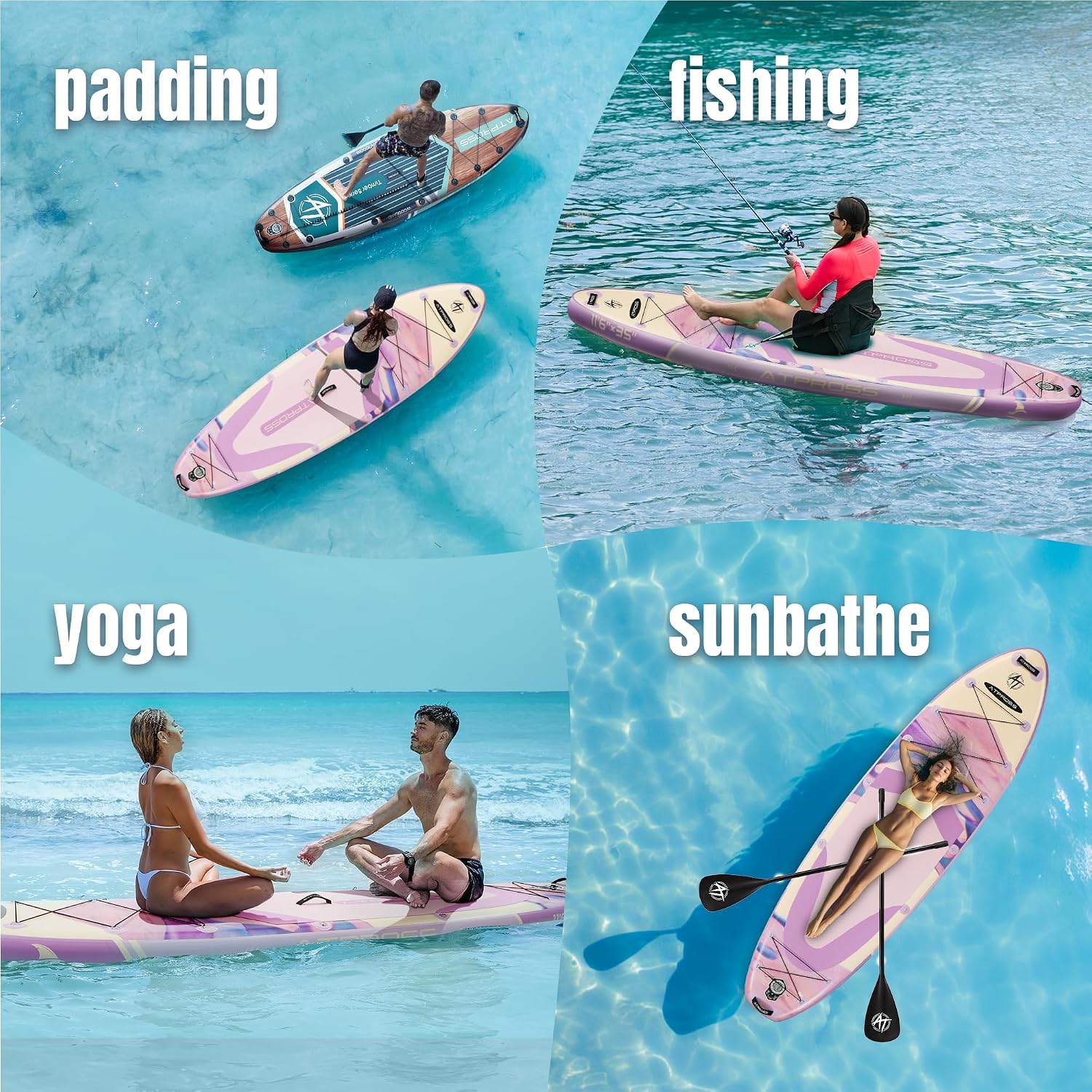 11'6'x35' Inflatable Paddle Board, 450lbs Extra Wide Stand Up Paddleboard for Adults with Premium SUP Accessories Kit & Backpack, Blow Up Kayak Non-Slip Stable Deck Boat for Yoga Fishing Surf