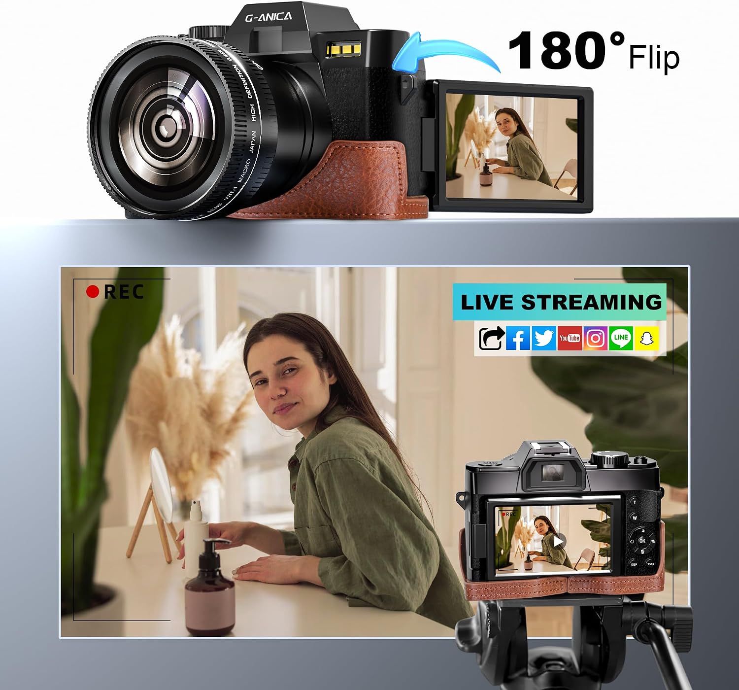 Ture 48MP&4K Digital Cameras for Photography with WiFi & App Control, Vlogging for YouTube with Bag,Compact Travel Camera,Perfect for Entry-Level Users and Beginners with Macro&Wide Lens-32GB Card