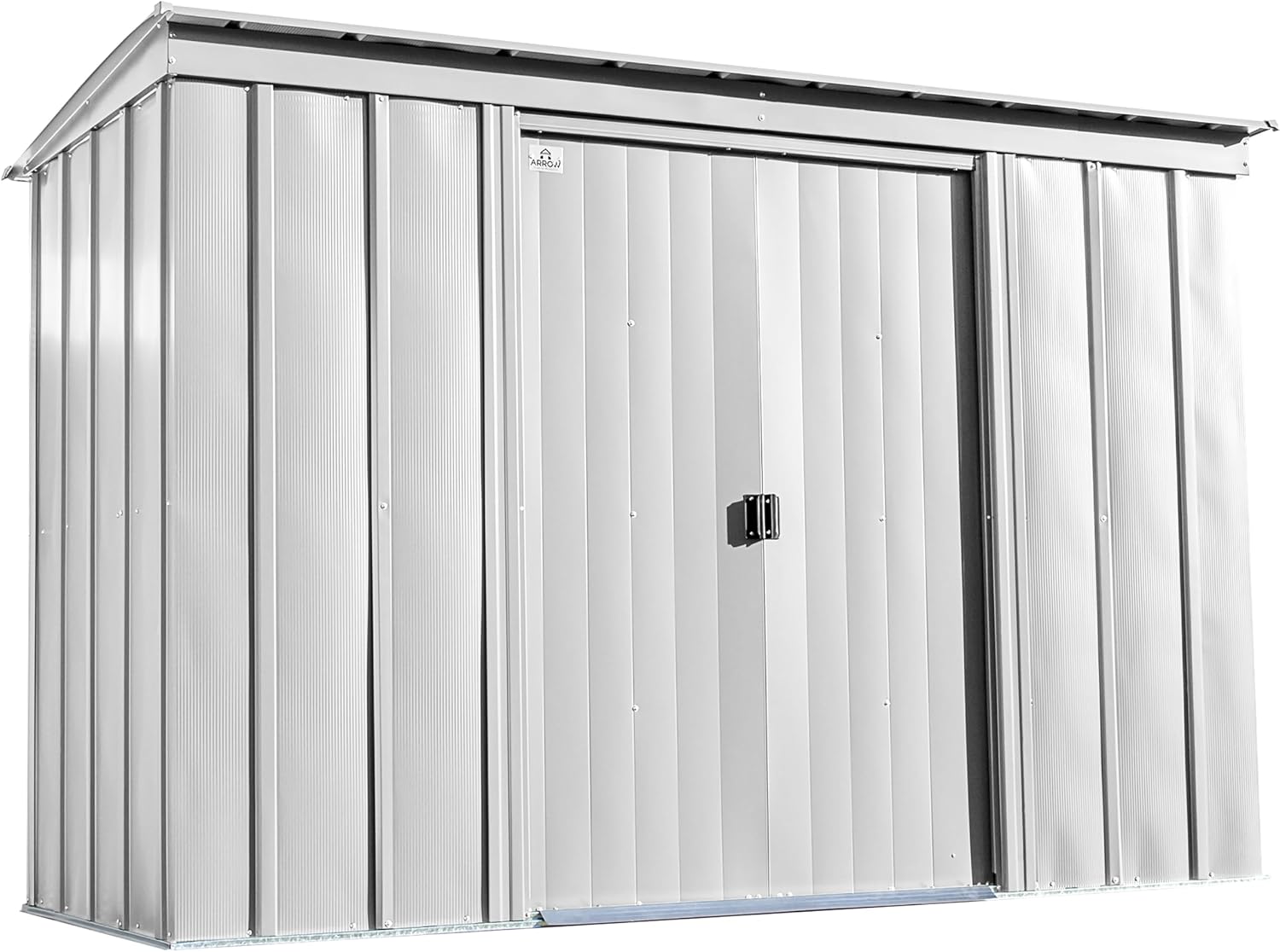 Arrow Classic 10' x 4' Outdoor Padlockable Steel Storage Shed Building, Flute Grey
