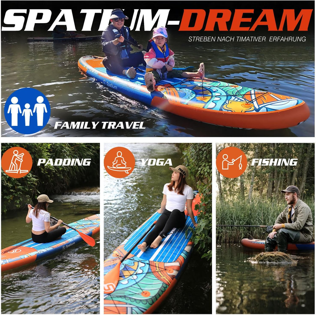 Spatium 11'5'x32' Magnetic Cup Holder Touring Paddle Board Stand Up Paddle Board for Adults,440lb Capacity SUP Board with Camera Mount for Youth & Adults of All Skill Levels