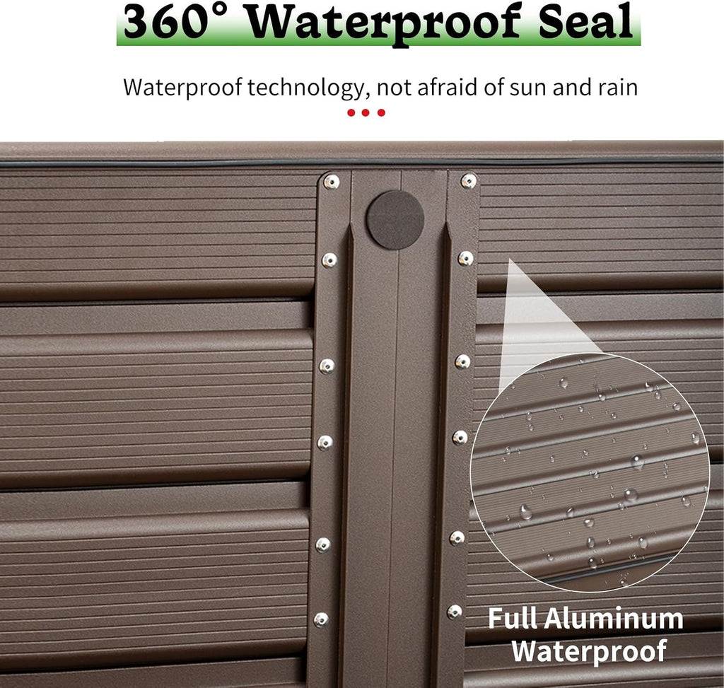 TECSPACE 55 Gallon Aluminum Deck Box, IP65 Waterproof Level Patio Storage Box, 221 Lbs Bearing Capacity, for Pool & Sports Equipment & Garden Tools Storage
