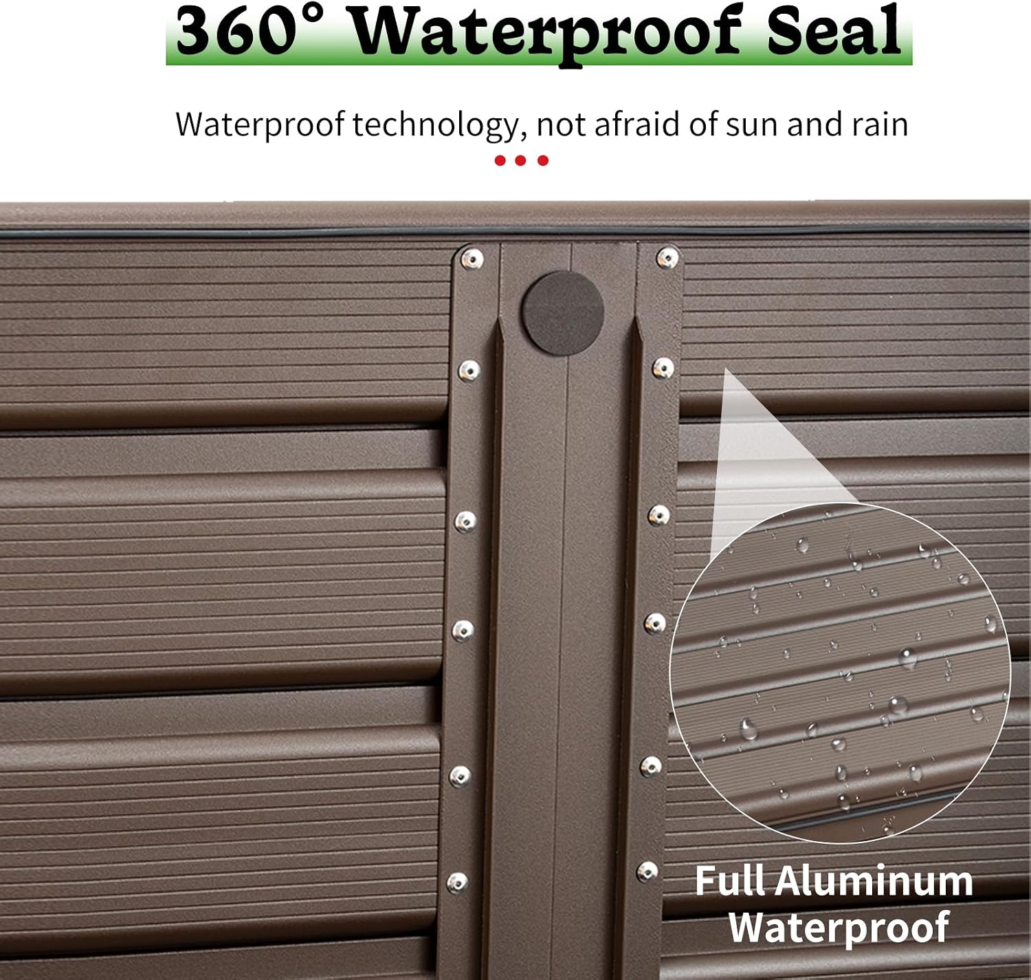 TECSPACE 55 Gallon Aluminum Deck Box, IP65 Waterproof Level Patio Storage Box, 221 Lbs Bearing Capacity, for Pool & Sports Equipment & Garden Tools Storage