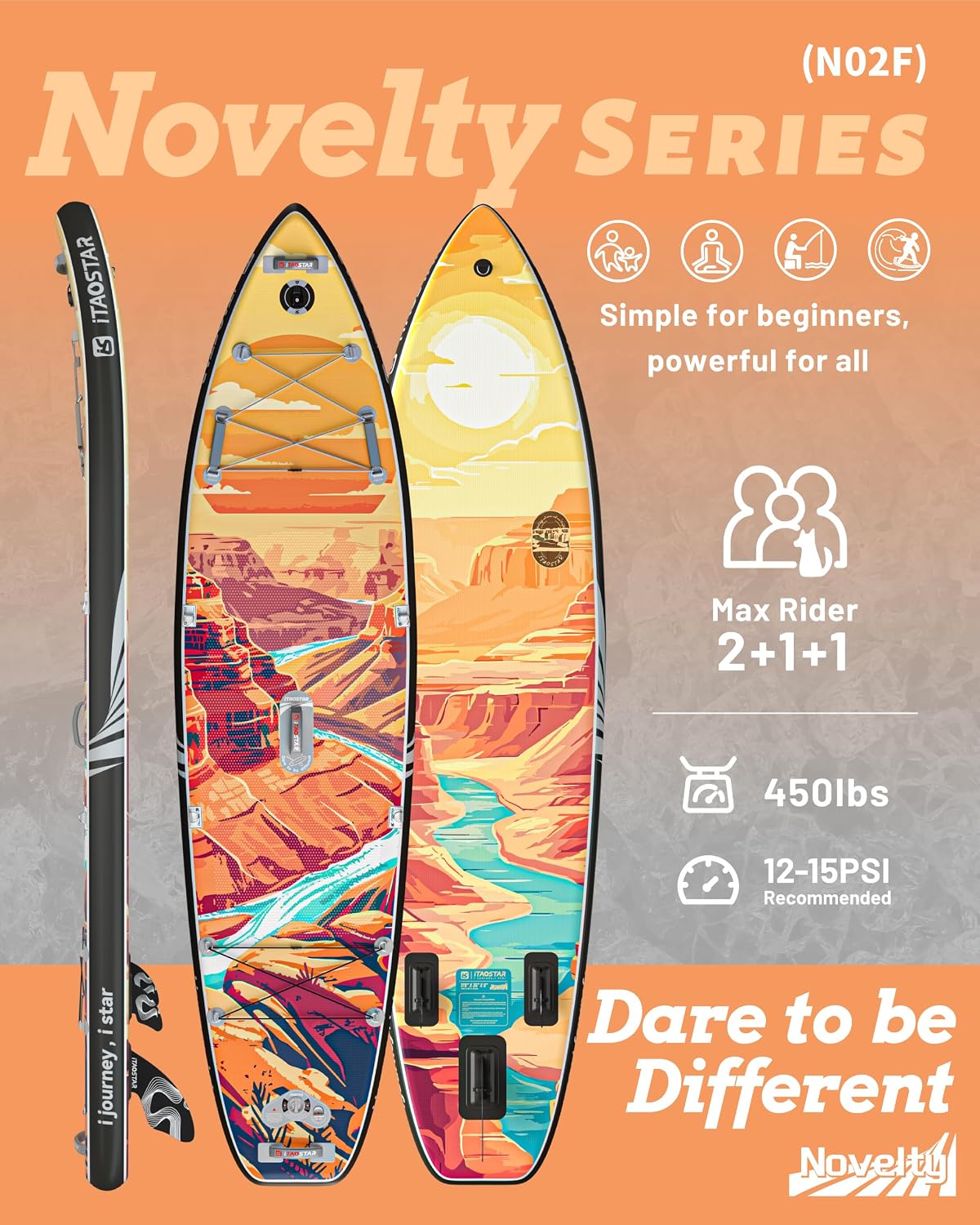 iTAOSTAR Novelty 11'6' x 35' Extra Wide SUP for Enhanced Stability - Inflatable Stand Up Paddle Board - Premium Paddle Board Kit for Adults & Youth - All Skill Levels - Includes SUP Accessories