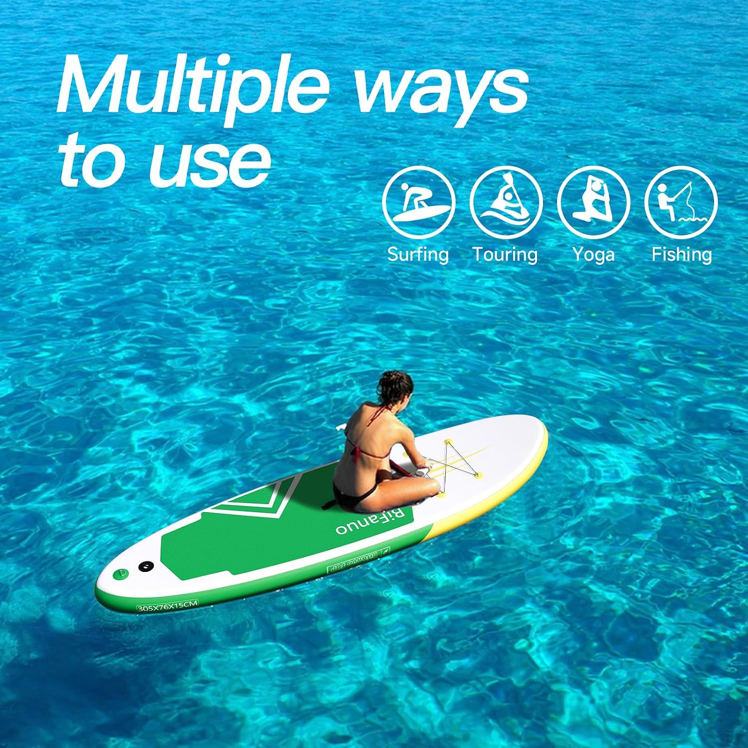 Bifanuo Inflatable Stand Up Paddle Board with SUP Accessories and Backpack