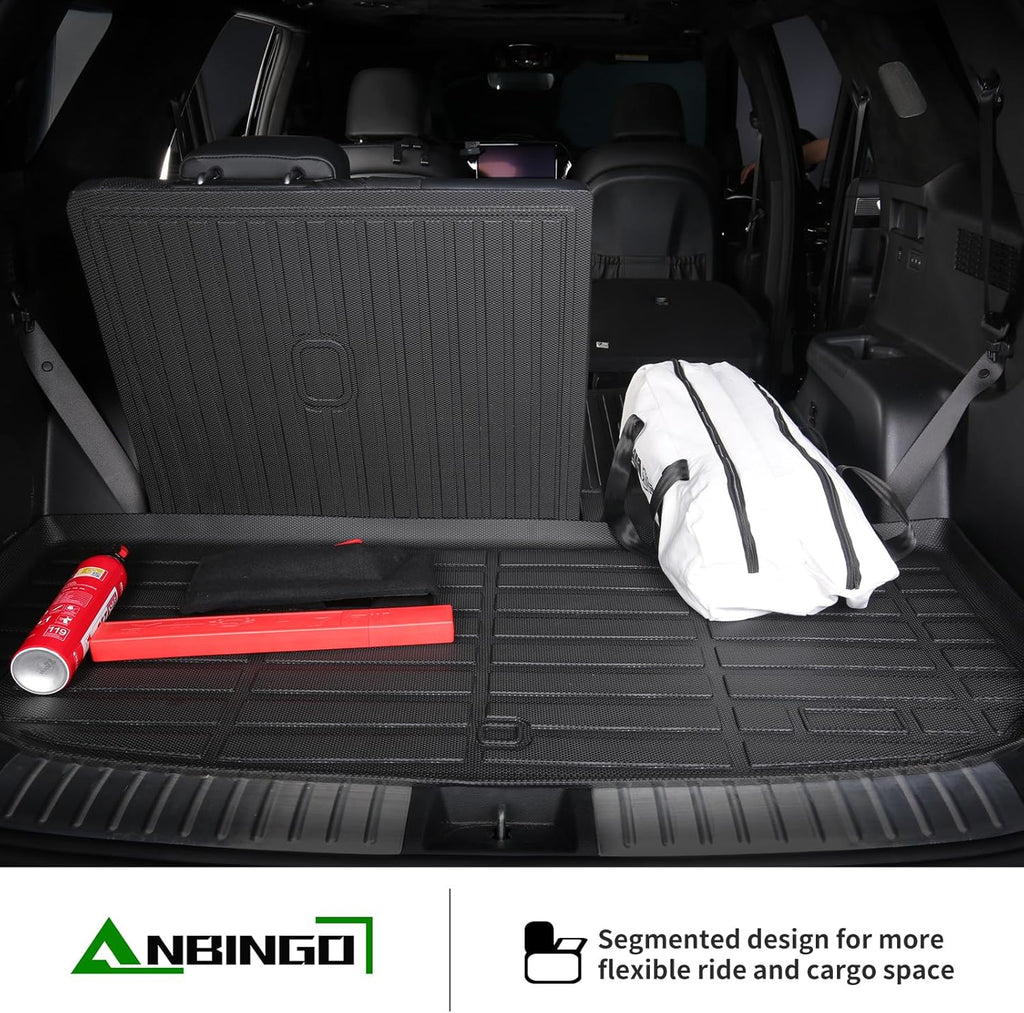 ANBINGO® Floor Mats & Seatback Cargo Liner for 2026 ioniq 9 6 Seats, (Slide The Front Center Console Back) Performance Limited/Calligraphy/Calligraphy Design, (50/50 Seatback Velcro Tape Fixed)