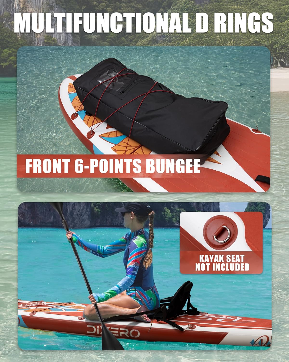 Inflatable Stand Up Paddle Board with SUP Accessories, 11'*33' Inflatable Paddle Boards for Adults & Youth of All Skill Levels