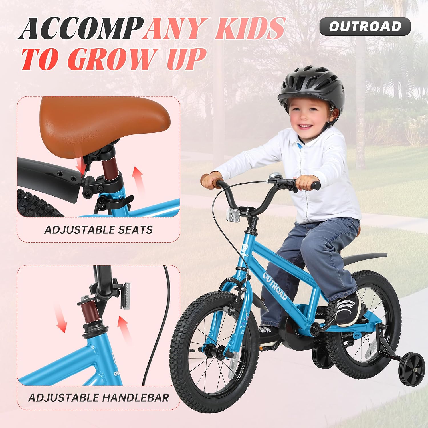 Betterland Folding Kids Bike,14/16/18 Inch Children Bicycle with Training Wheels and Dual Handbrakes Toddler Sport Bicycle for 3-9 Years Old Boys and Girls