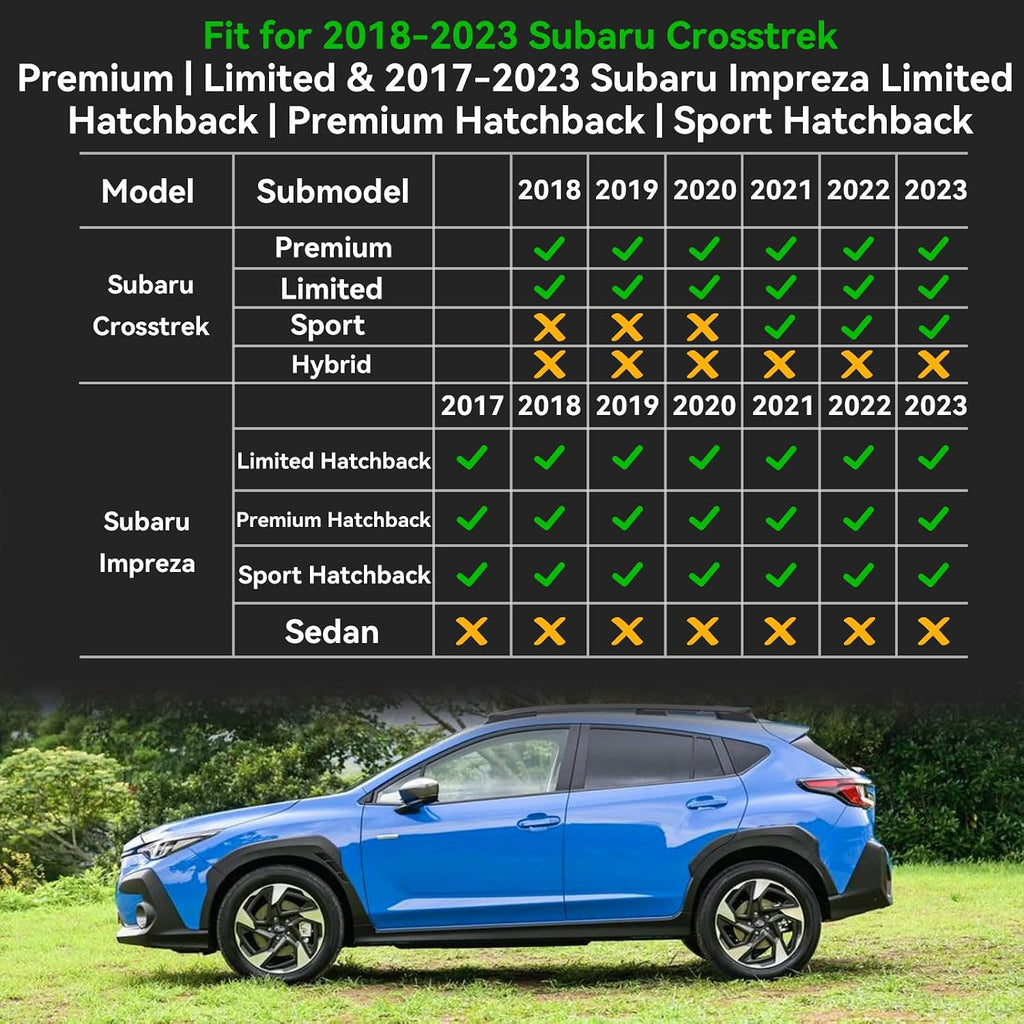for Subaru Crosstrek 2018-2023 / Subaru Impreza 2017-2023 (Not Hybrid Models) Floor Mats, TPE Waterproof All Weather Floor Mats Cargo Liner Accessories