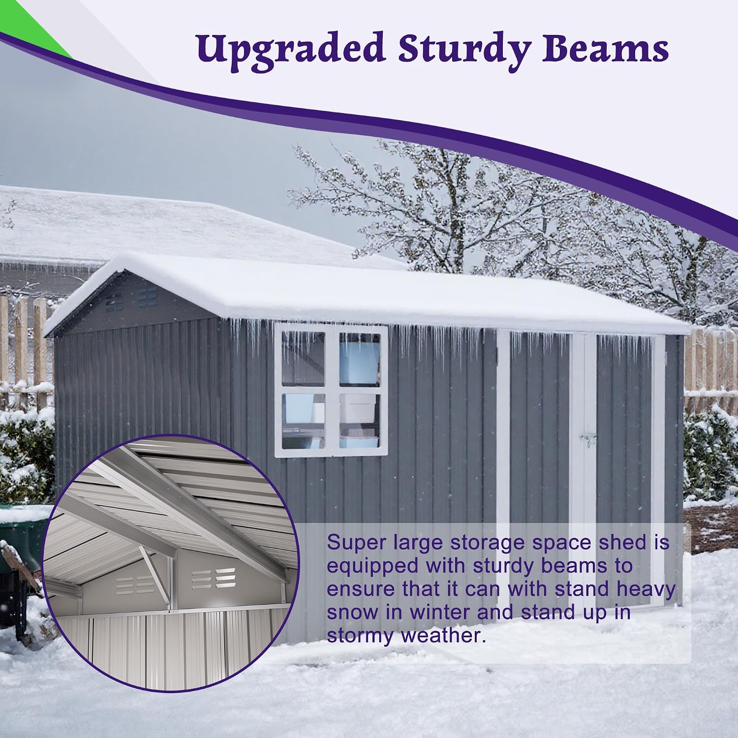 YOPTO 10X8 FT Outdoor Storage Shed,Metal Shed W/Window,Floor Frame & Lockable Swing Door,Garden Tool House W/ 4 Air Vents & Sloped Roof,for Backyard Patio Lawn,Gray