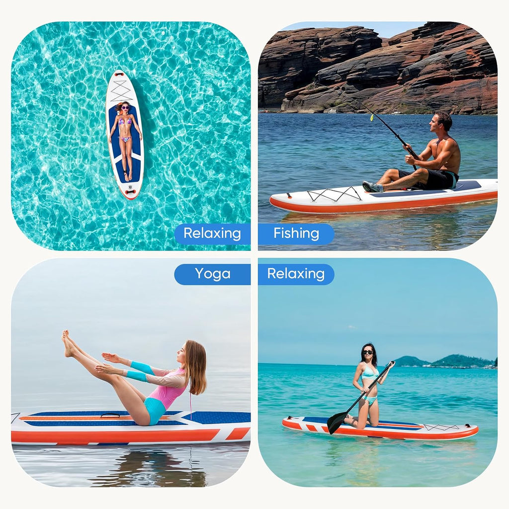 DUMOS Inflatable Stand Up Paddle Board, 10.5'×33'' Paddle Boards with Non-Slip Deck, Durable Advanced Material and Complete SUP Accessories for All Skill Levels
