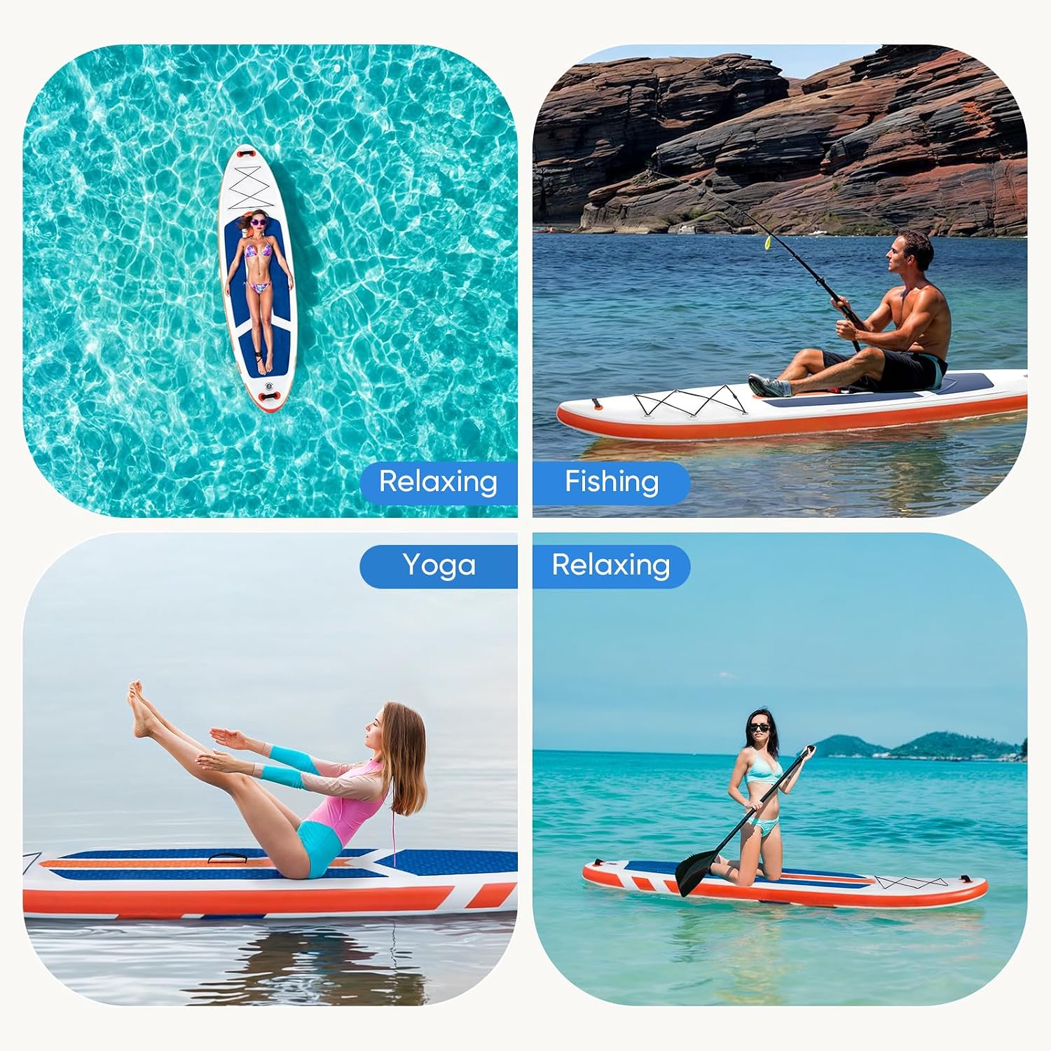 DUMOS Inflatable Stand Up Paddle Board, 10.5'×33'' Paddle Boards with Non-Slip Deck, Durable Advanced Material and Complete SUP Accessories for All Skill Levels