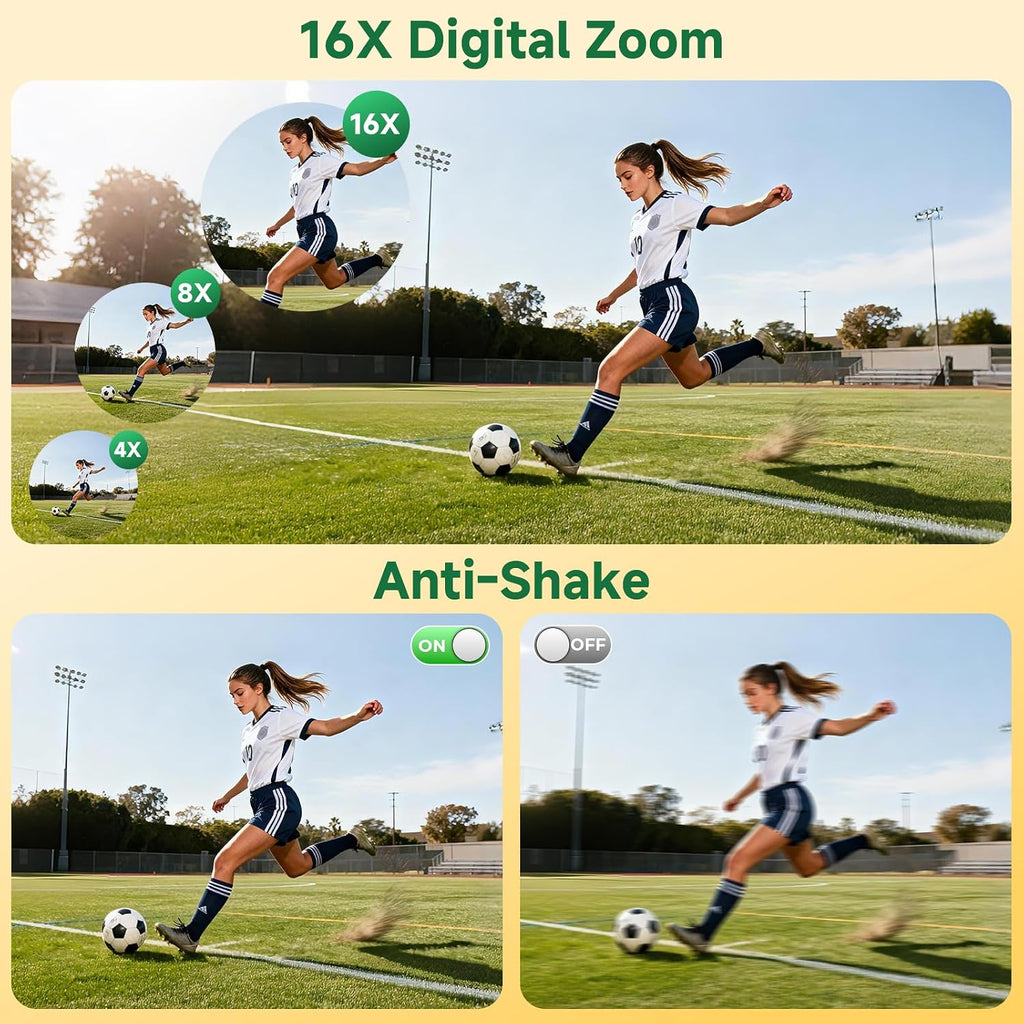 Digital Camera,UHD 75MP 5K Digital Camera for Photography with WiFi,64GB SD Card Vlogging Camera for YouTube,Travel Camera Featuring 3' 180°Flip Screen,Suitable for Beginners and Teens,Green