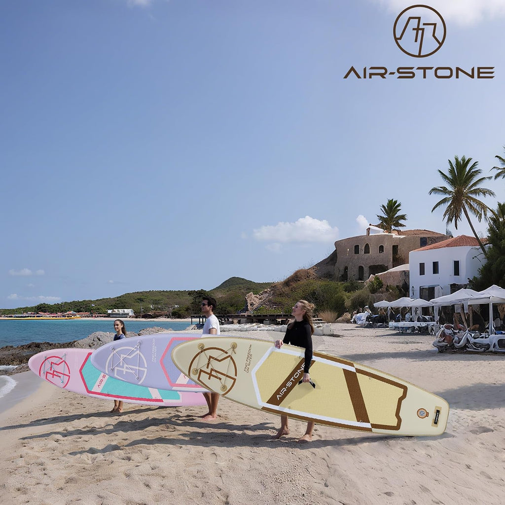 AIR-STONE 10'6' 450 lb Capacity，Inflatable Stand Up Paddle Board with sup Accessories Including Backpack, Repairing Kits, Non-Slip Deck, Leash, 3 Fins, Paddle and Hand Pump