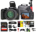 Kodak PIXPRO Astro Zoom AZ528 16MP Vlogging Digital Camera (Black) with 52x Optical Zoom 24mm Wide Angle Lens Bundle Including 64GB Memory Card + Vlogger Tripod + Lens Cleaning Ki + More Accessories