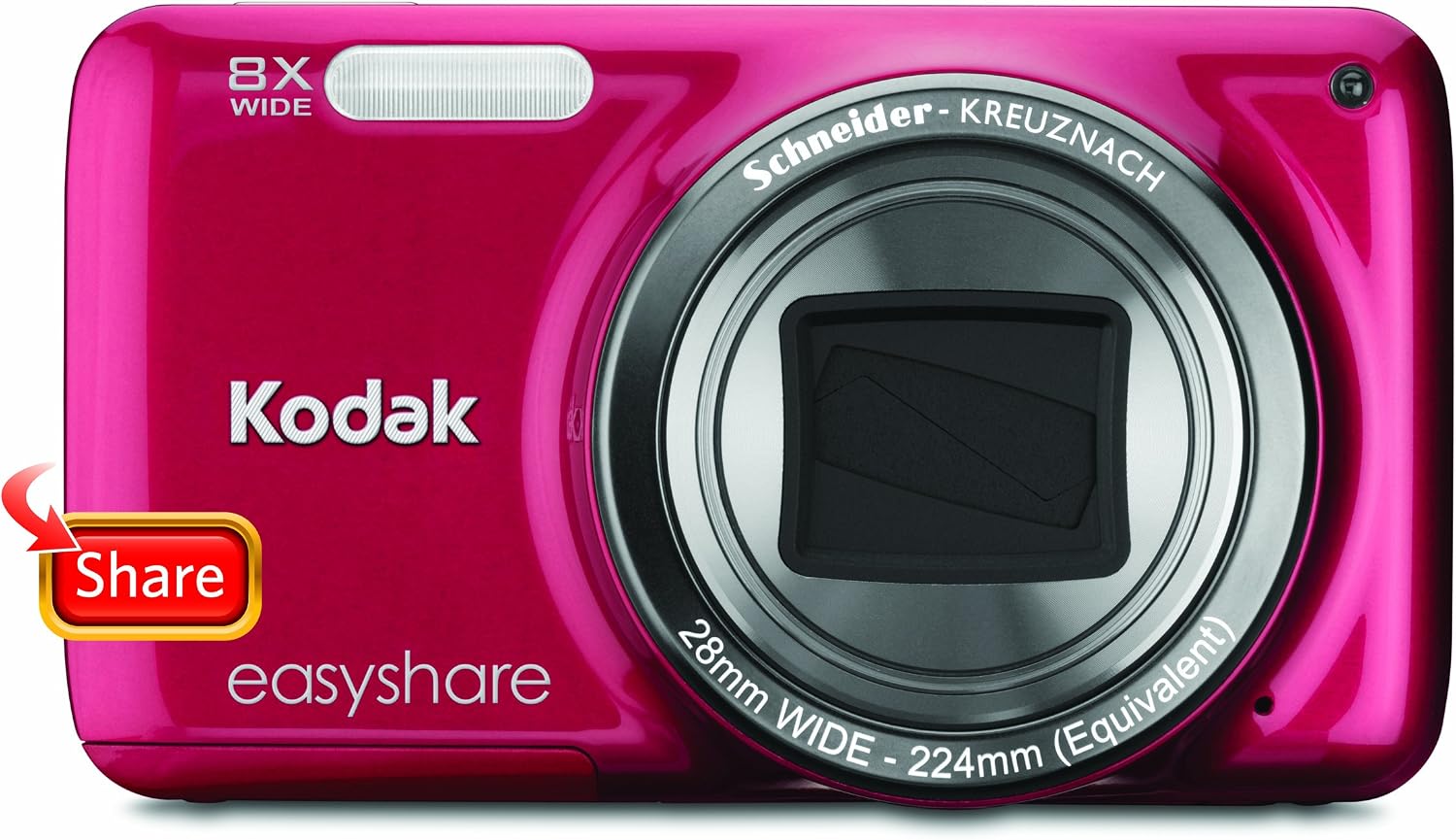Kodak EasyShare M583 14 MP Digital Camera with 8x Optical Zoom and 3-Inch LCD - Red