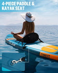 11'×34'×6' Extra Wide Inflatable Stand Up Paddle Board, Sup Board with Removable Fins, Backpack, Floating Paddle, Safety Leash, Floating Phone Case for Adults & Youth of All Skill Levels