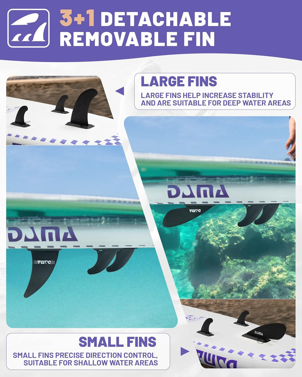 DAMA 11'*34'*6' Inflatable Paddle Board, Paddle Boards for Adults,Sup,Lightweight and Durable, Easy to Inflate, Versatile in Style, Fully Functional, Equipped w/High Grade Accessories.