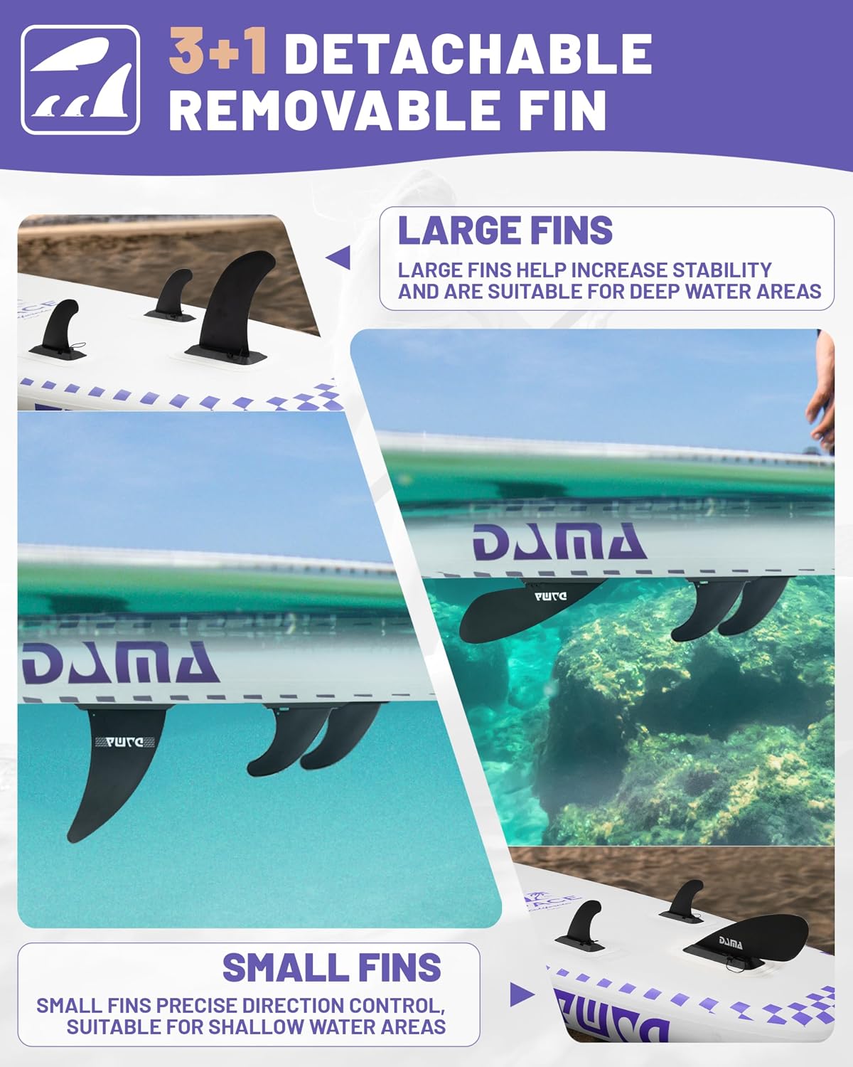DAMA 11'*34'*6' Inflatable Paddle Board, Paddle Boards for Adults,Sup,Lightweight and Durable, Easy to Inflate, Versatile in Style, Fully Functional, Equipped w/High Grade Accessories.