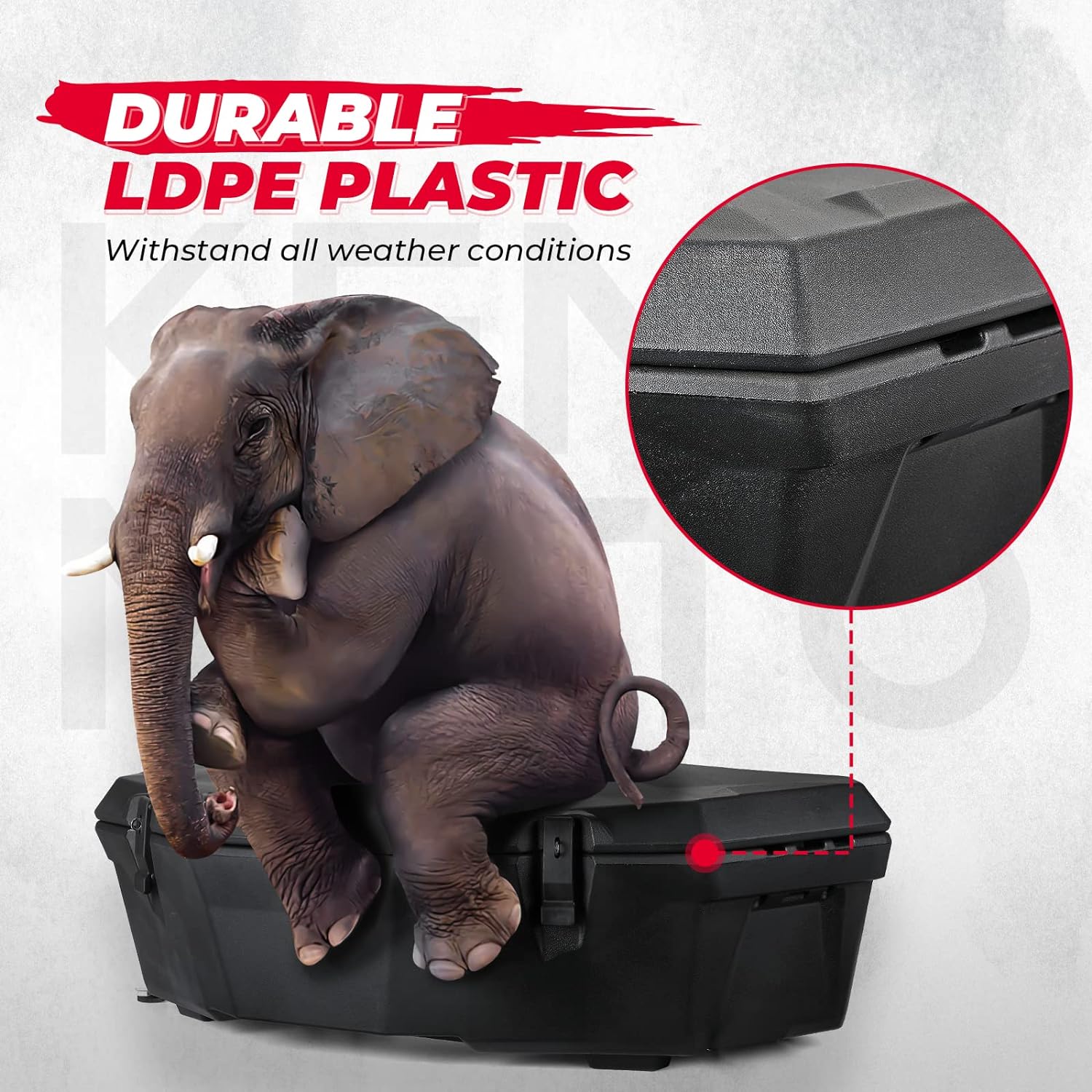 Kemimoto X3 Bed Box, X3 Trunk Storage Box, X3 Max Rear Rack Cargo Box Compatible with Can am Maverick X3, Outlander (Except 6x6), Renegade, OEM Replace #715004778 w/h Mounting Bracket