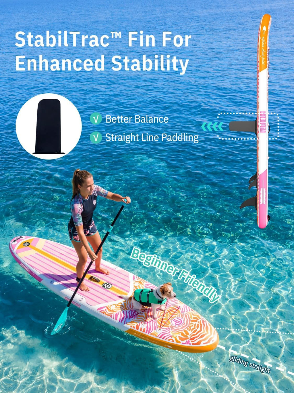 Niphean Inflatable Stand Up Paddle Board with SUP Accessories, Anti-Slip EVA Deck, 10'6'' Inflatable Paddle Boards for Adults & Youth of All Skill Levels
