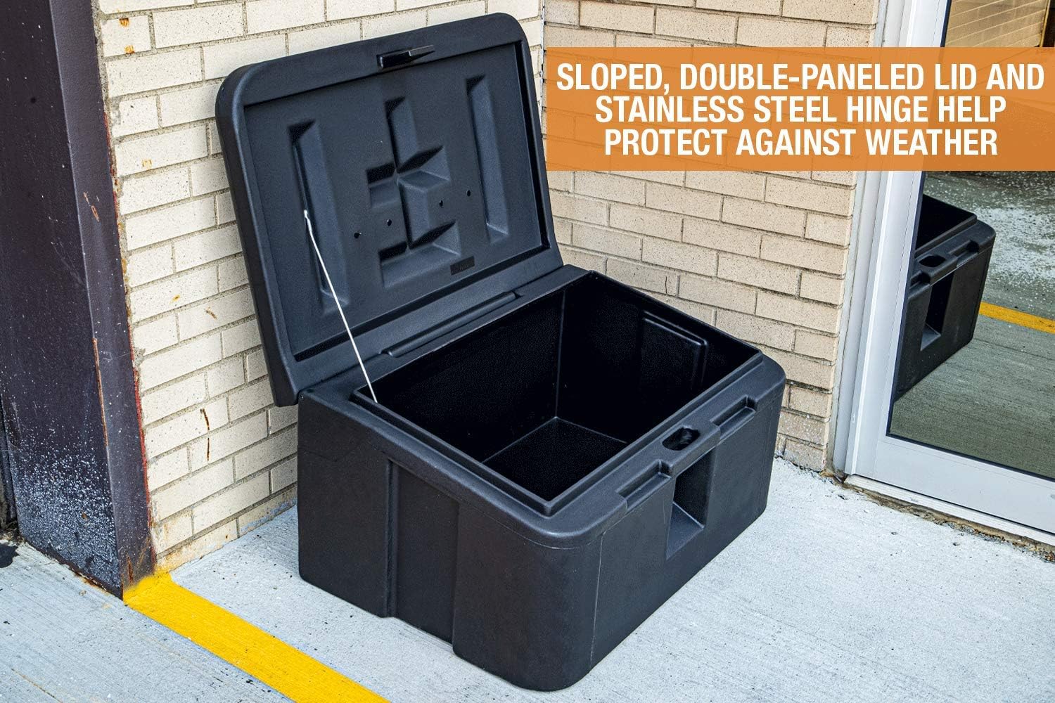 Buyers Products 9031105 Heavy Duty Poly Storage Bin, 35 Gallon Capacity, Multi Purpose Storage Bin for Salt, Feed, Seed & More, Corrosion Free Construction