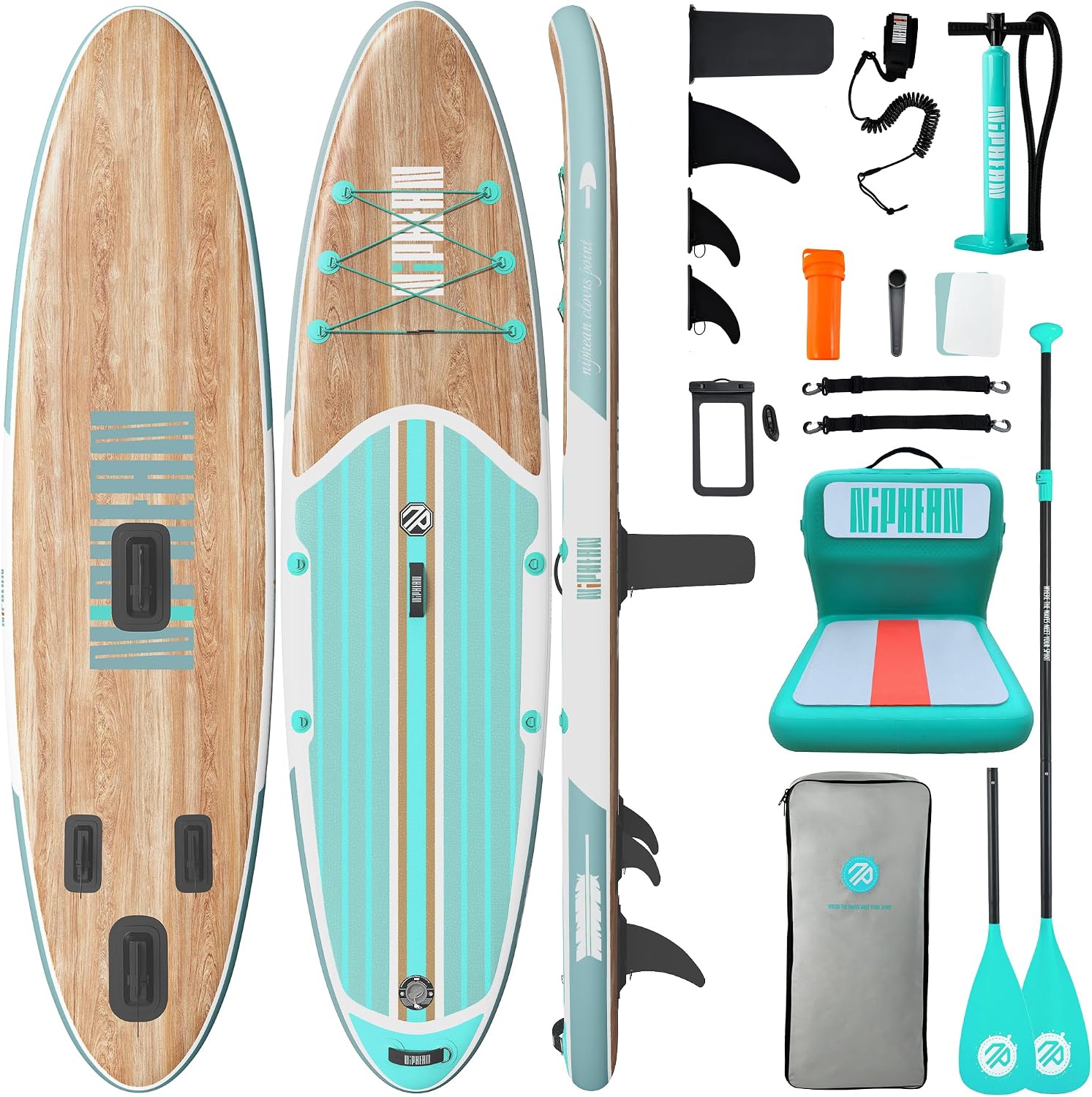 Niphean Inflatable Stand Up Paddle Board with SUP Accessories, Anti-Slip EVA Deck, 10'6'' Inflatable Paddle Boards for Adults & Youth of All Skill Levels