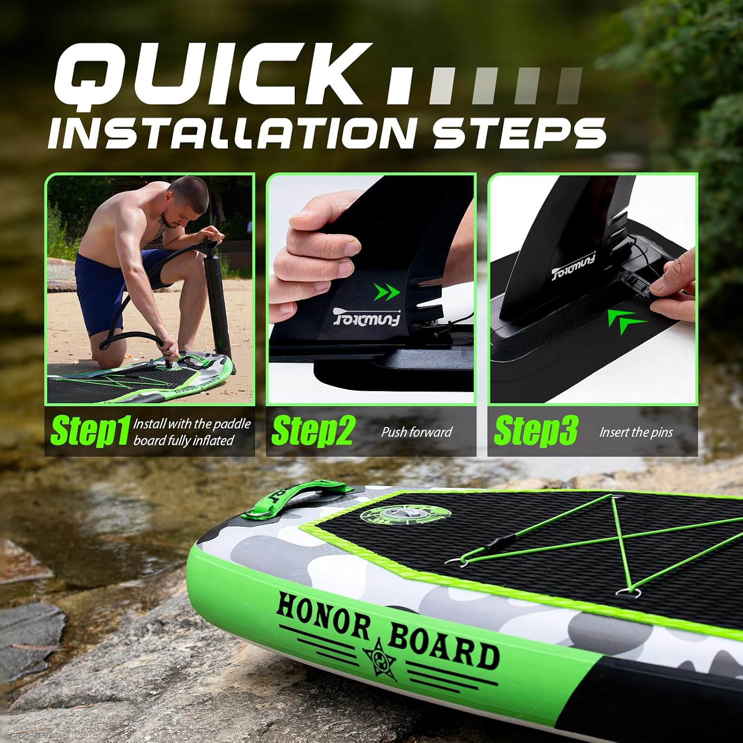 FunWater Inflatable Stand Up Paddle Board with Premium SUP Paddleboard Accessories, Anti-Slip EVA Deck, 11'6''/11'/10'6'' Paddle Boards for Adults & Youth of All Skill Levels